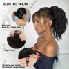 Cisyia Ponytail Extension, Black Drawstring Ponytail for Women, Clip in Wavy Curly Ponytail Hair Extensions, Natural Short Synthetic Hairpiece for Daily Use