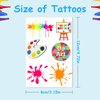 Art Temporary Tattoo Paint Birthday Party Favors Decorations Art Birthday Party Tattoos Stickers Favors Creative Party Supplies for Kids Girls Boys Gifts Classroom School Prizes 24 Sheets (144PCS)