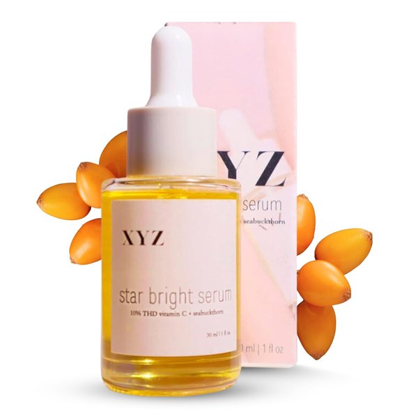 XYZ Skin Star Bright Vitamin C Serum - Brightening Face Serum with THD Vitamin C, Rosehip, and Sea Buckthorn | Brighten and Even Skin Tone | Target Signs of Aging | 1 fl oz (30 mL)