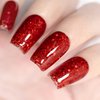 RARJSM Gel Nail Polish Sparkly Red Chunky Shimmer Iridescent Glitter Gel Polish 15ml Holographic Rainbow Effect Led UV Curing Required Soak off High Pigments Gel for Nail Art Christmas Manicure