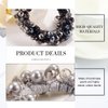 CAKURE Pearl Hair Ties Grey Rhinestone Ponytail Holder Elastic Hair Scrunchies Stretchy Hair Accessories for Women and Girls (Pack of 3)
