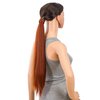SWACC Women Long Straight/Curly Wavy Wrap Around Ponytail Extension Synthetic Hair Piece Clip in Hair extensions (Straight, Dark Copper Red-13#)