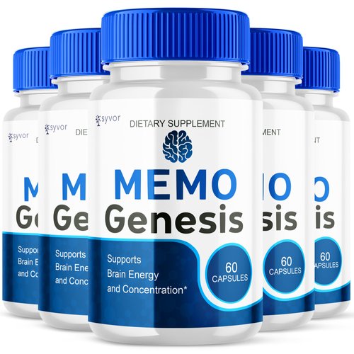 (5 Pack) Memo Genesis Capsules, Official Memogenesis Brain Health Support Pills with All Natural Ingredients, Advanced Brain Energy Supplement with Max Strength Vitamins for Women & Men (300 Capsules)