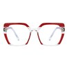 MORESHINE Fashion Oversized Square Blue Light Glasses for Women Anti Fatigue Prevent Headache Computer Eyeglasses Frames (Red)