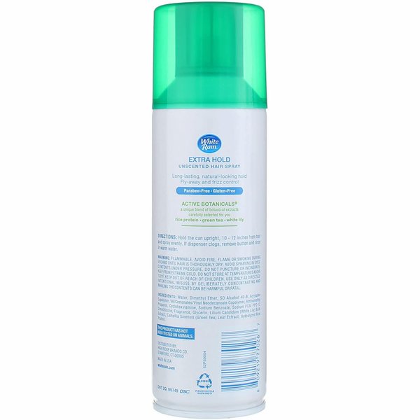 White Rain Aerosol Hairspray Unscented, Extra Hold 7 oz (Pack of 2)