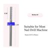 ERUIKA Safety Nail Drill Bits,3/32" Tungsten Carbide Cuticle Drill Bits,Two Way Rotate for Nail Bed File Dead Skin Nail Prepare Cleaning,Manicure Nail Home Salon Tools (Flat Head, Medium-M)