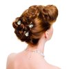3pcs Crystal Bride Wedding Pearl Hair Pins Flower Hair Piece Rhinestone Bridal Hair Accessories for Bun Women and Girls Silver Flower Headpieces for Brides Bridesmaids Women Girls