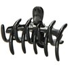 Caravan Medium Tubular Rake Hair Claw With Spiked And Rounded Teeth In The Black Classic Color