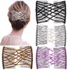 Ruihfas 4Pcs Magic Beading Hair Comb Double Clips Easy Stretch Combs Hair Styling Accessories for Women Girls Hair Beauty