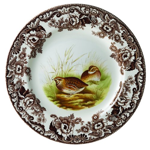 Spode Woodland Dinner Plate, Quail | 10.5 Inch | Hunting Cabin, Lodge, and Cottage Décor | Made in England from Fine Earthenware | Microwave and Dishwasher Safe