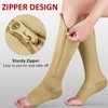 Ailaka Medical Zipper Compression Socks, 15-20 mmHg Knee High Open Toe Compression Socks for Men Women, Support Socks for Varicose Veins, Edema