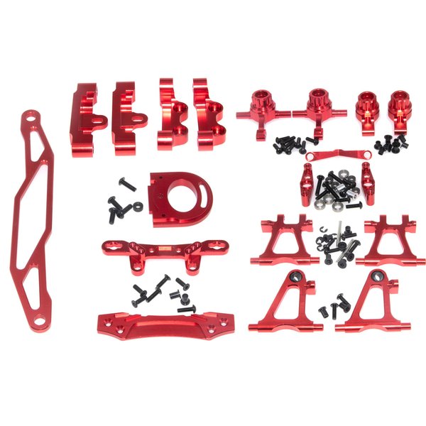 Parts for Tamiya TT02 Full Set Metal Upgrade Kit Compatible with 1/10 RC Car Tamiya TT-02(Red)