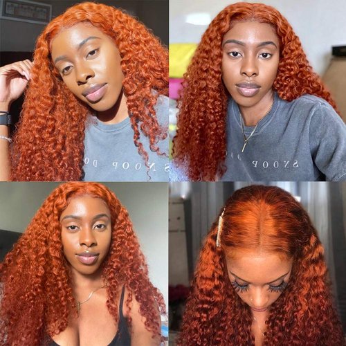 YMS Orange Ginger Wigs for Black Women Human Hair 150% Density Lace Front Wigs Human Hair Glueless Wigs Human Hair Pre Plucked (22 Inch,Orange Ginger)