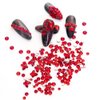 735 Pieces Red Nail Rhinestones for Acrylic Nails Red Stones for Nails Crystals 3D Nail Diamonds Art Decoration Crafts DIY (Red)