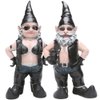 Biker Babe And Biker Dude Gnome Yard Art Gift Set