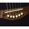 Blisstime 6 String Acoustic Guitar Bone Bridge Saddle and Nut and 6pcs Guitar Bone Bridge Pins Made of Real Bone