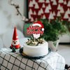 1 PCS Glitter Merry Birthday Cake Topper Assembled Holly Leaves and Berries Santa Claus Beard Cake Pick Decorations for Merry Christmas Theme Baby Shower Kids Birthday Party Supplies Red