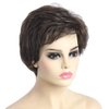 SYXLCYGG Old Lady Wig Short Brown Bob Wig White Women Hair Wig Ladies Wavy Synthetic Older Womens Wigs Fluffy 2.7 OZ Free Wig Cap