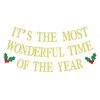 It's the Most Wonderful Time of the Year Banner, Merry Birthday, Happy New Year, Winter Christmas Birthday Party Decorations