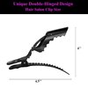 10 Pcs Alligator Hair Clip for Styling Sectioning - Salon Hair Clip for Thick Hair, Plastic Hair Styling Clip with Wide Teeth & Double-Hinged Design (Black)