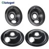 WB31M20 WB31M19 Porcelain Drip Pans by Blutoget - Compatible for GE Hotpoint Range Cooktop - Includes 2 6-Inch and 2 8-Inch Pans - 4 Pack (Black Porcelain)