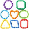 COLVWOFA 50PCS Baby Rings Toy Links Plastic Babies Teething Ring Attach Baby Toys to Strollers or Carrier Seat or Baby Bouncers for Infants