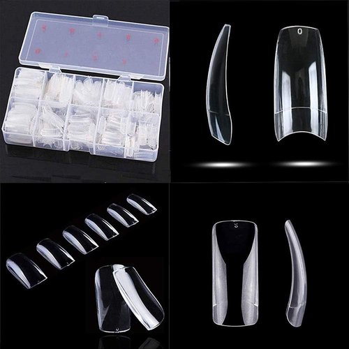 AORAEM Clear French Nails 500 PCS 10 Sizes Half Cover Press On Nails French Style Acrylic Short Nail Tips with Box for Nail Salon Home DIY