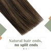 LAAVOO Micro Ring Weft Hair Extensions Balayage Darkest Brown Ombre Light Brown Beaded Hair Extensions Human Hair Silky Straight Easy Weft Hair Extensions Real Human Hair 18 Inch 50g