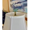 Starfish with Aagean Blue Glass Lamp Finial Antique Metal 2.25" h