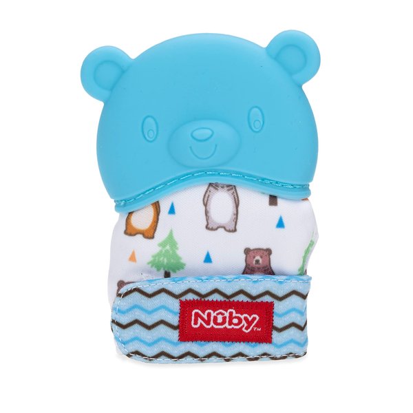 Nuby Happy Hands Silicone Teething Mitten - Baby Teething Toy - 3+ Months - Bear