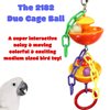 Bonka Bird Toys 2182 Duo Cage Ball 13" High by 4" Wide Medium Parrot Cage Toy, Conure, African Grey, Amazon, and Similar