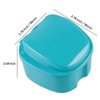 2 Pack Colors Denture Bath Case Cup Box Holder Storage Soak Container with Strainer Basket for Travel Cleaning (Light Blue, White)