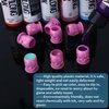 OFEYLE Tattoo Ink Caps Disposable Skull Tattoo Ink Cups 200PCS Plastic Ink Caps for Tattooing Makeup Pigment Ink Cups Tattoo Ink Holder Tattoo Supplies and Equipment, Tattoo Accessories (Pink)