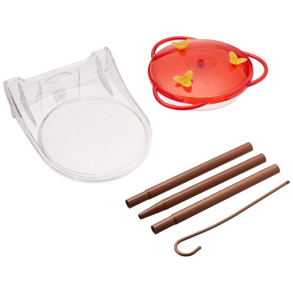 More Birds 30 Classic Brands 3-in-1 Humming Bird Feeder, 6 fl oz , Red