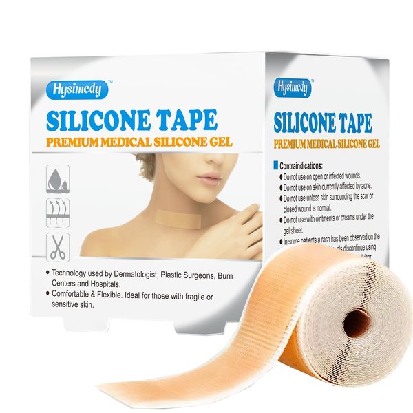 Silicone Scar Sheets Silicone Gel Scar Tape Roll (1.6" x 59"-1.5M) - Professional Reusable Waterproof Silicone Scar Removal Tape Strips for C-Section, Keloid, Stretch Mark et Scar Healing