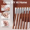 MODELONES Acrylic Nail Brush 100% Pure Kolinsky Hair Bristles Oval Crimped Shaped Sturdy Wooden Handle Acrylic Powder Nail Art Brush Professional Manicure Pedicure Size 8