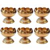 SATVIK 4 Pc Brass Diya (Big) for Diwali Decoration. Handmade Oil Lamp with Golden Engraved Made of Virgin Brass Metal. Diwali Diya Vilakku for Puja Pooja. Traditional Indian Deepawali Gift Items