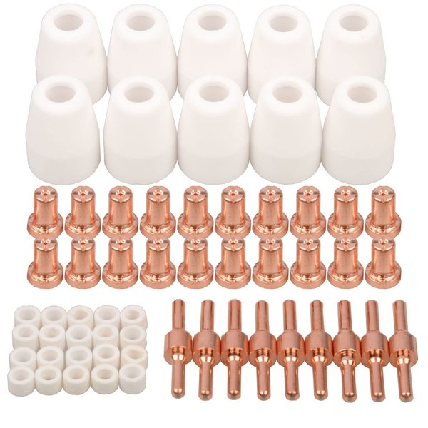 KERUE 60pcs PT-31 Extended Air Plasma Cutting Nozzle Electrode Consumables Fit CUT-40 CUT-50D CT-312