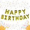 Gold HAPPY BIRTHDAY 3D Balloons Banner 16 Inch, Mylar Foil Letter Number Hanging Balloons, Reusable for girls boys adults,Surprise,Wedding, Celebration