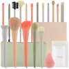 Docolor Makeup Brushes Set 17Pcs Morandi Makeup Brushes with Makeup Bag and Makeup Sponge and Brush Protector Professional Face Powder Foundation Eye Shadow Concealers Brush Kit Gift Box