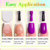 Double Rhythm Jelly Sheer Gel Nail Polish Set of 6 Colors Baby Light Pastel Milky Nail Polish Starter Kit Art DIY Salon Home (Neon Pink Blue Green Yellow Purple Orange,Kit 7)