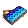 Bath Soap Rose Flower - Rose Petals for Bath, Floral Scented Soap Rose Petals Body Soap in Gift Box for Valentine's Day Anniversary Birthday Mothers Day, Gift for Her (18 Pcs/Box Gradient Blue)