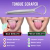 BASIC CONCEPTS Metal Tongue Scraper, Reduce Bad Breath in Seconds, Stainless Steel Tongue Cleaners for Adults, Metal Tounge Scrubber, Tongue Scraper Cleaner for Fresh Breath Tongue Brush (One Pack)