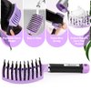 Hair Brush, Boar Bristle Hair Brushes for Women Men kids, Curved Vented Styling Hairbrush Faster Blow Drying, Paddle Detangler Brush for Wet Dry Curly Thick Hair Smoothing Massaging Detangling(Purple)