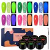 MEET ACROSS Luminous Reflective Gel Polish, Glow in Dark Gel Nail Polish, Reflective Glitter Gel Nail Polish with Nail Brush, Neon Color Shiny Disco Luminous Gel Polish for DIY Manicure Nail Art Salon