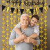 MENSTARSI Gold Party Decorations,2 Pack King Crown Shaped Gold Backdrop,3.3x6.6ft Each Gold Foil Fringe Curtains Perfect for Golden 50th 60th Birthday Decorations for Men for Boy,2025 Graduation Party