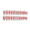 RikView Long Press on Nails Pink Fake Nails with 3D Design Coffin Nails Glossy Full Cover Nails for Women 24 PCs/Set