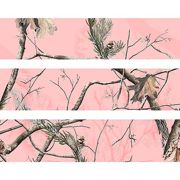 Pink Branches Camo Side Strips - Edible Cake Topper - D5442