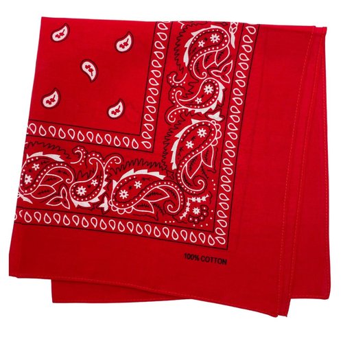 MDSTYLE 100% Cotton Bandana for Men & Women 22" x 22" Paisely Pattern Handkerchief Headband Scarf Dog (Red)