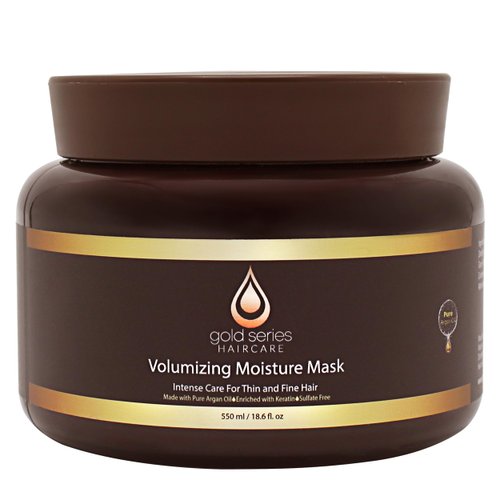 Gold Series Volumizing Hair Mask, Deep Conditioning Hair Mask for Dry Damaged Hair, Moisturizing Hair Treatment with Argan Oil, Volumizing Conditioner for Natural Fullness (18.6 Oz)